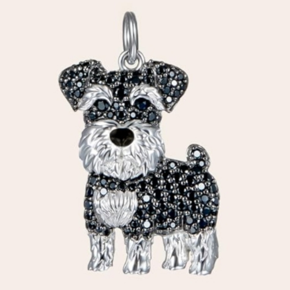 NEW! Cubic Zirconia Schnauzer Keychain/Bag 🎒👜 Charm & Pendant ~ 🎁 🐾 🐕